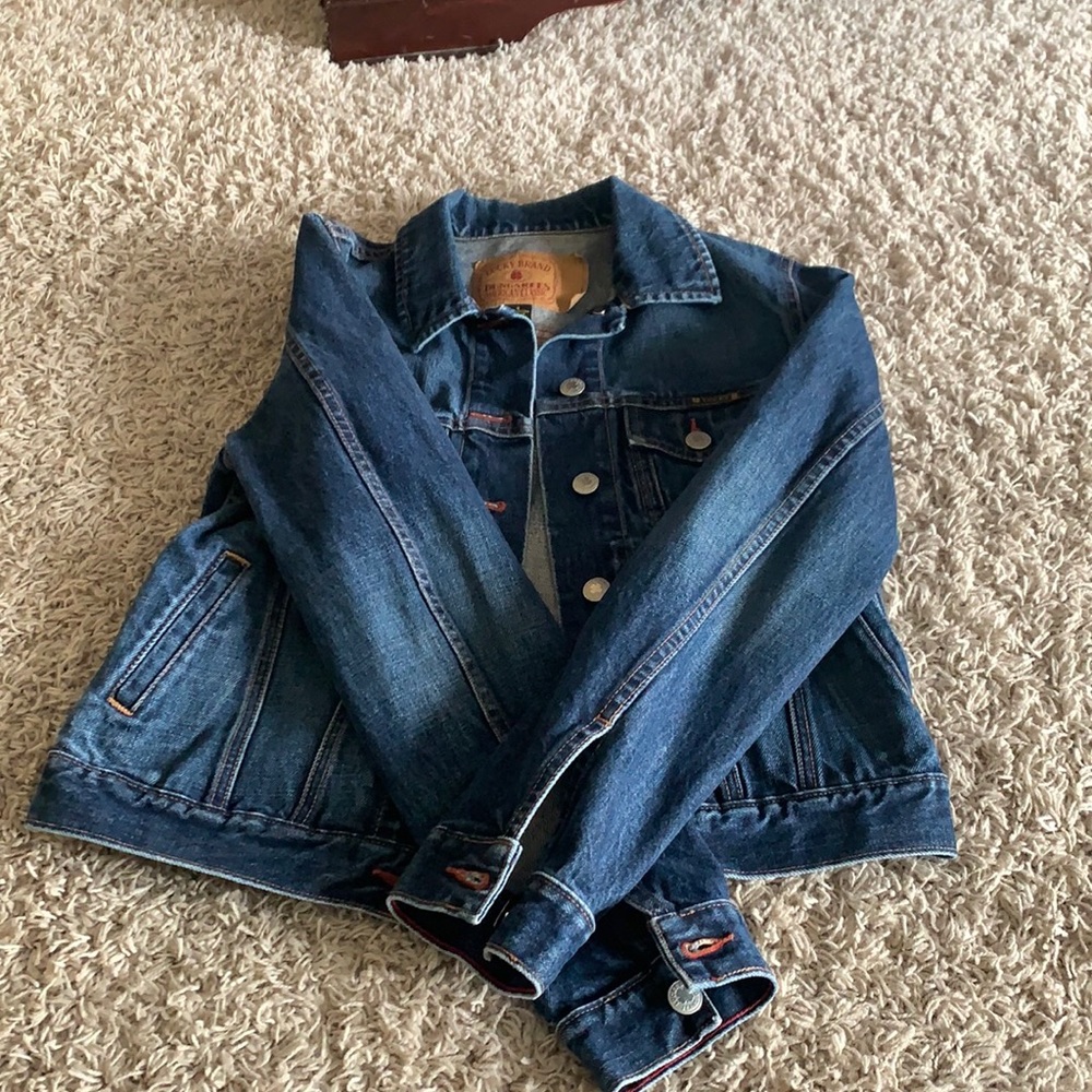 Lucky brand denim bottom up jacket- size small